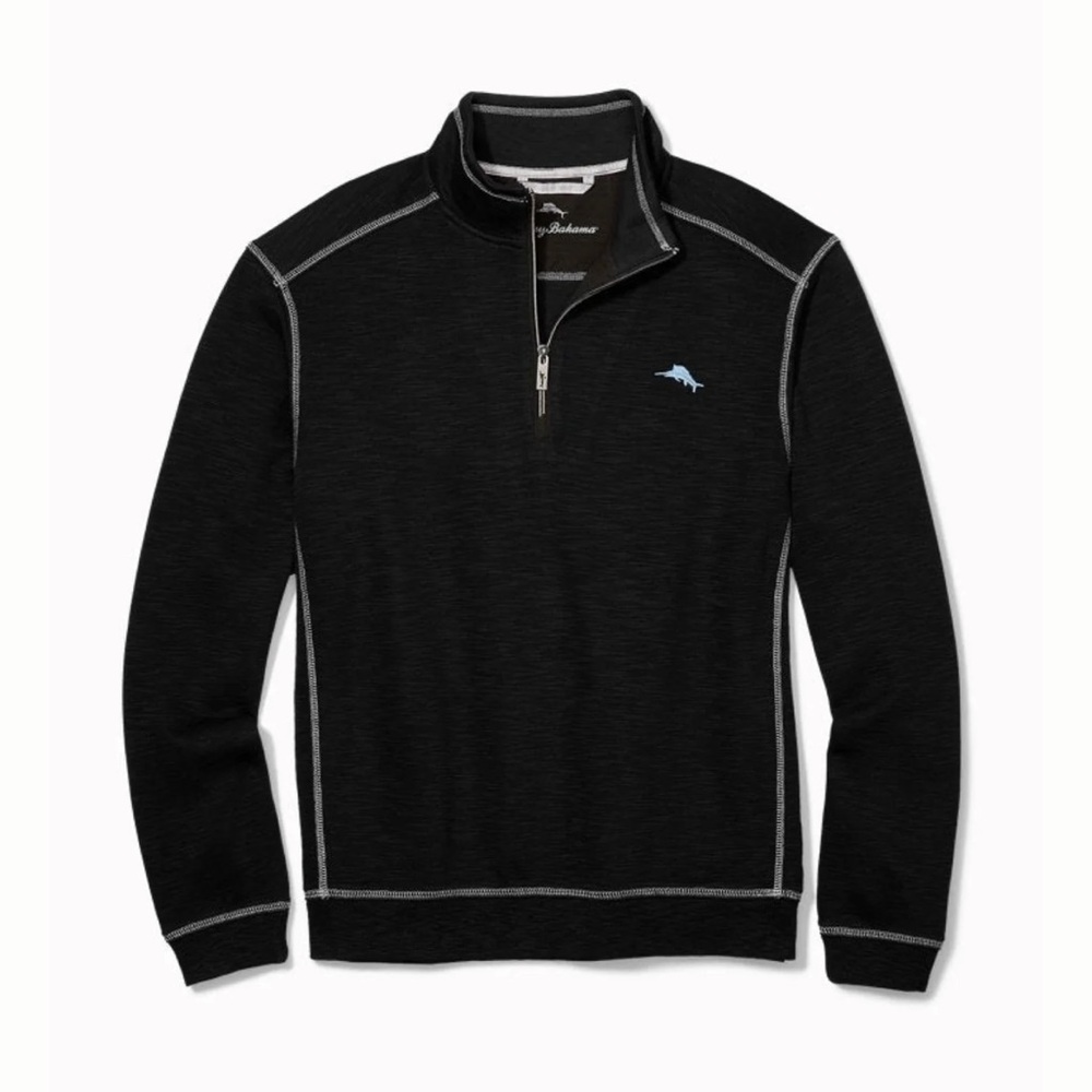 Black Tommy Bahama Tobago Bay Half-Zip Sweatshirt